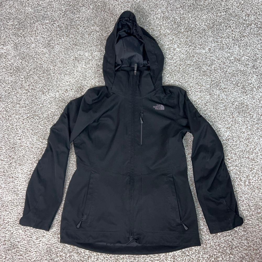 North Face Jacket Womens Medium Black Hiking Hooded DryVent Shell Coat Hiking